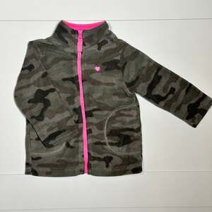 Carter’s Baby Girls’ Camo Fleece Full Zip Jacket Size 12M
